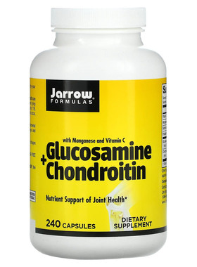 现货Jarrow glucosamine chondroitin葡萄糖胺软骨素锰VC 240粒