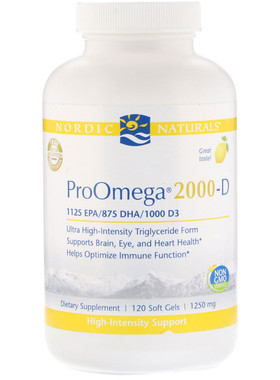 美国Nordic Naturals ProOmega 2000-D 鱼油+维生素D 120粒
