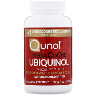 美国Qunol ubiquinol泛醇Mega还原型辅酶Q10 100mg60粒软胶囊