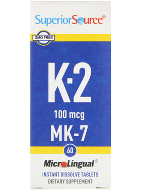 美国Superior Source 维生素K-2 MK7速溶片100cmg*60片