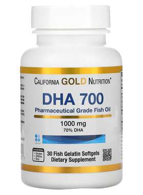 包邮美国 DHA 700 California Gold Nutrition浓缩CGN鱼油30粒