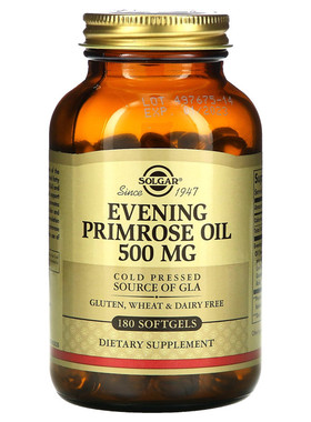 美国 Solgar evening primrose oil 月见草油 500mg180粒含亚麻酸