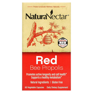 美国NaturaNectar red bee propolis 天然红蜂胶提取物60粒胶囊