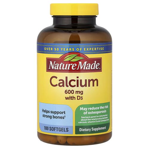 美国Nature made天维美Calcium Plus 钙+D3 600mg100粒软凝胶
