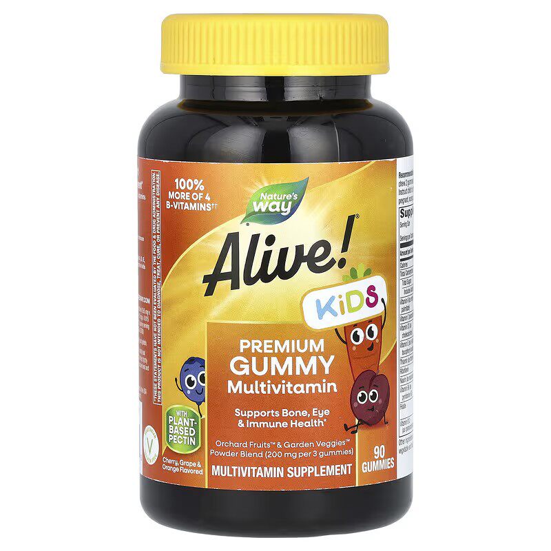 美国Nature s Way Alive Gummies儿童综合复合维生素软糖90粒