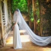 FirstDream2024新款 拖地新娘长头纱主婚纱礼多层高级感结婚白头饰