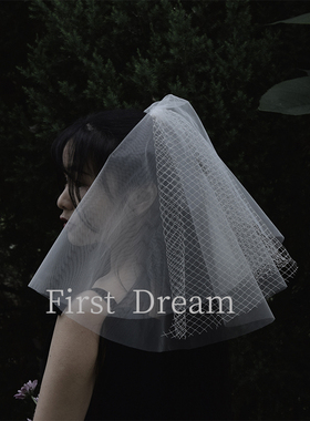 FirstDream2020新品包邮森系复古新娘头饰结婚礼拍照多层蓬蓬头纱