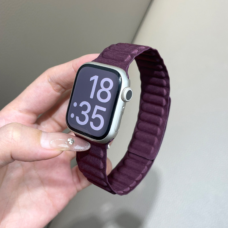 【官方同款】高级精织防水布磁吸适用苹果表带iwatch987654se男女怎么看?