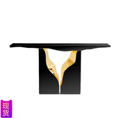 意式 轻奢不锈钢玄关台别墅客厅设计师入户玄关桌端景台桌走廊条案