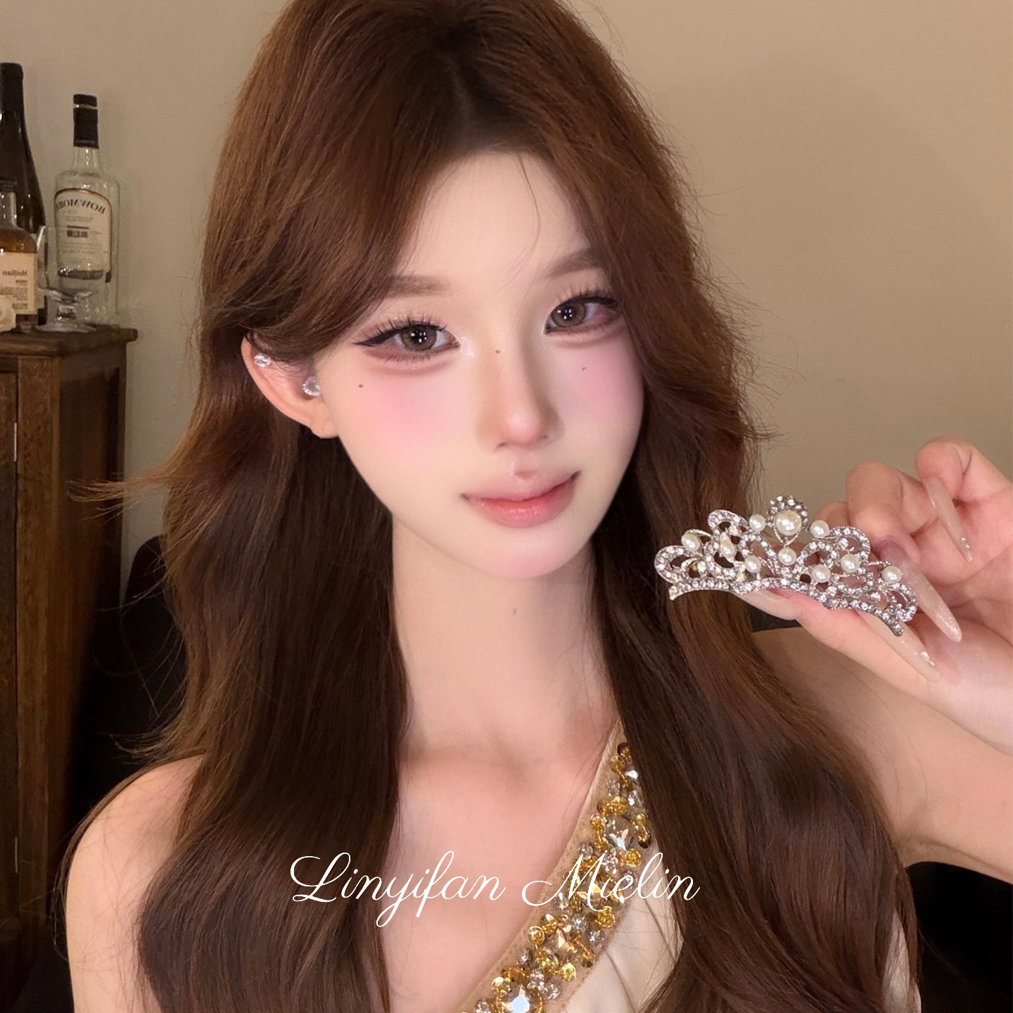 【Mielin】加冕月光 满钻珍珠皇冠插梳婚纱生日派对氛围感发饰女