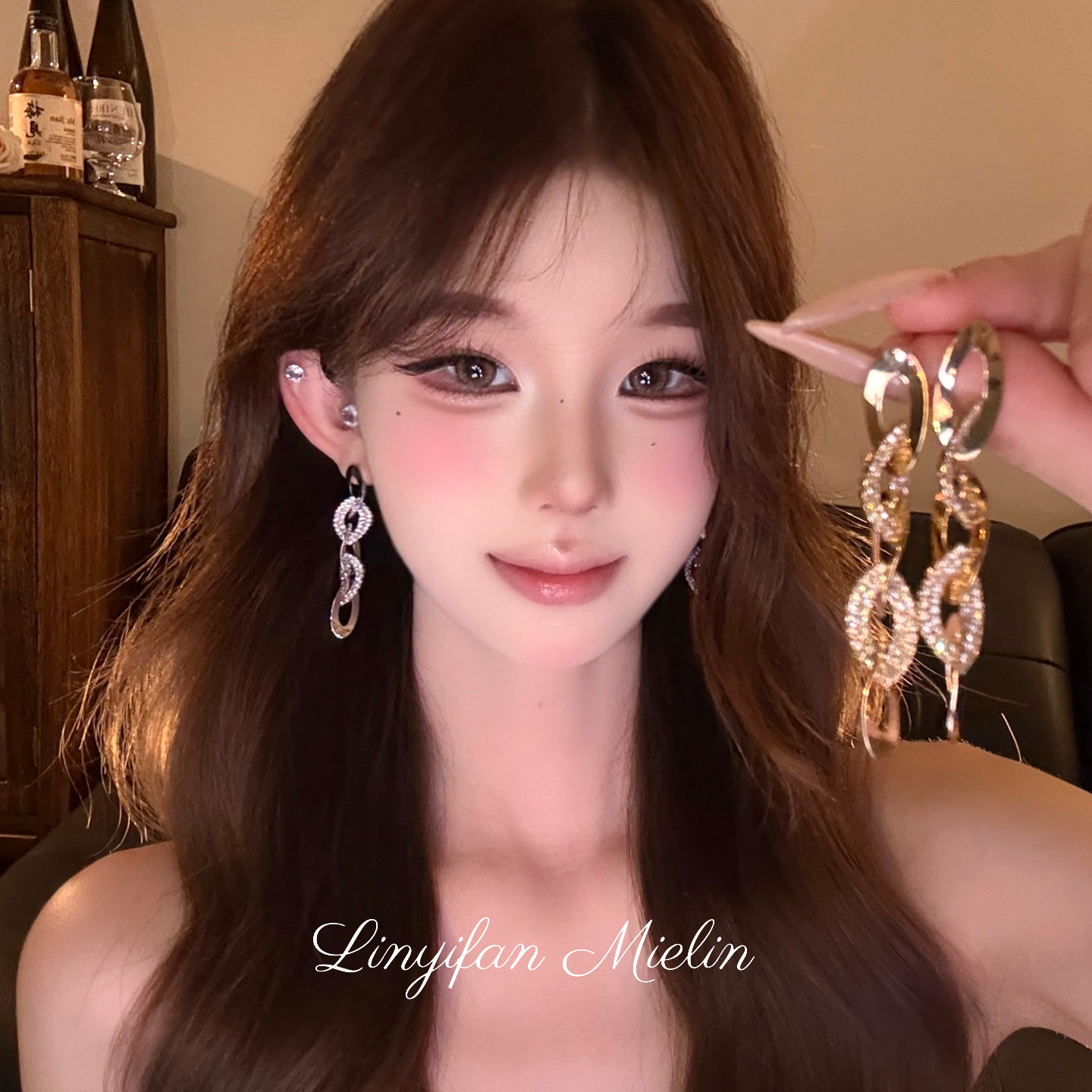 【Mielin】通勤搭子 法式精致锆石圈圈耳钉长款吊坠耳环耳饰配饰