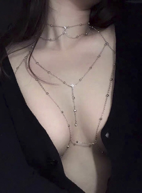 胸链欧美bodychain性感比基尼身体链立体感项链女小众颈链配饰品