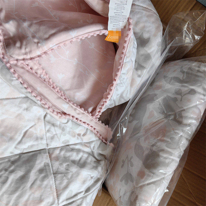 处理~外贸原单出口尾货缎纹纯棉全棉绗缝儿童小被子多用薄被