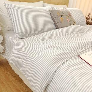 厚针织被罩双人秋冬简约全棉针织棉毛床单睡单枕套纯棉天竺棉被套