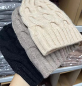 库房清全新加厚山羊绒 加厚绞花帽子