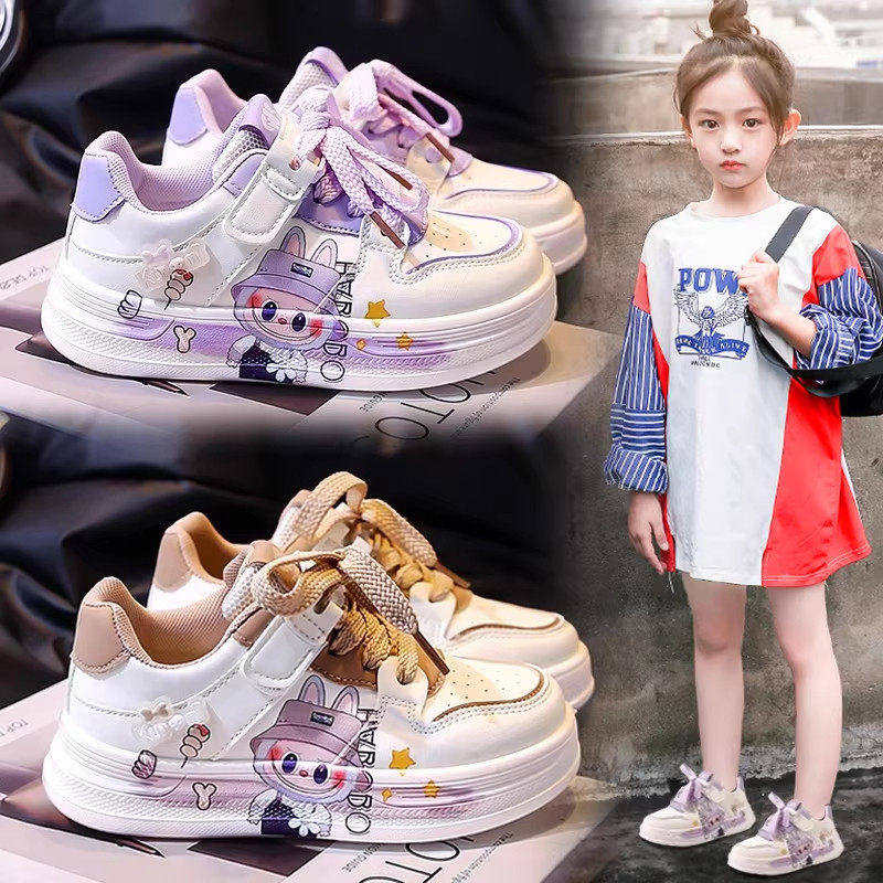 拉布布女童鞋子2026新款春季儿童板鞋软底公主运动小白鞋女孩休闲