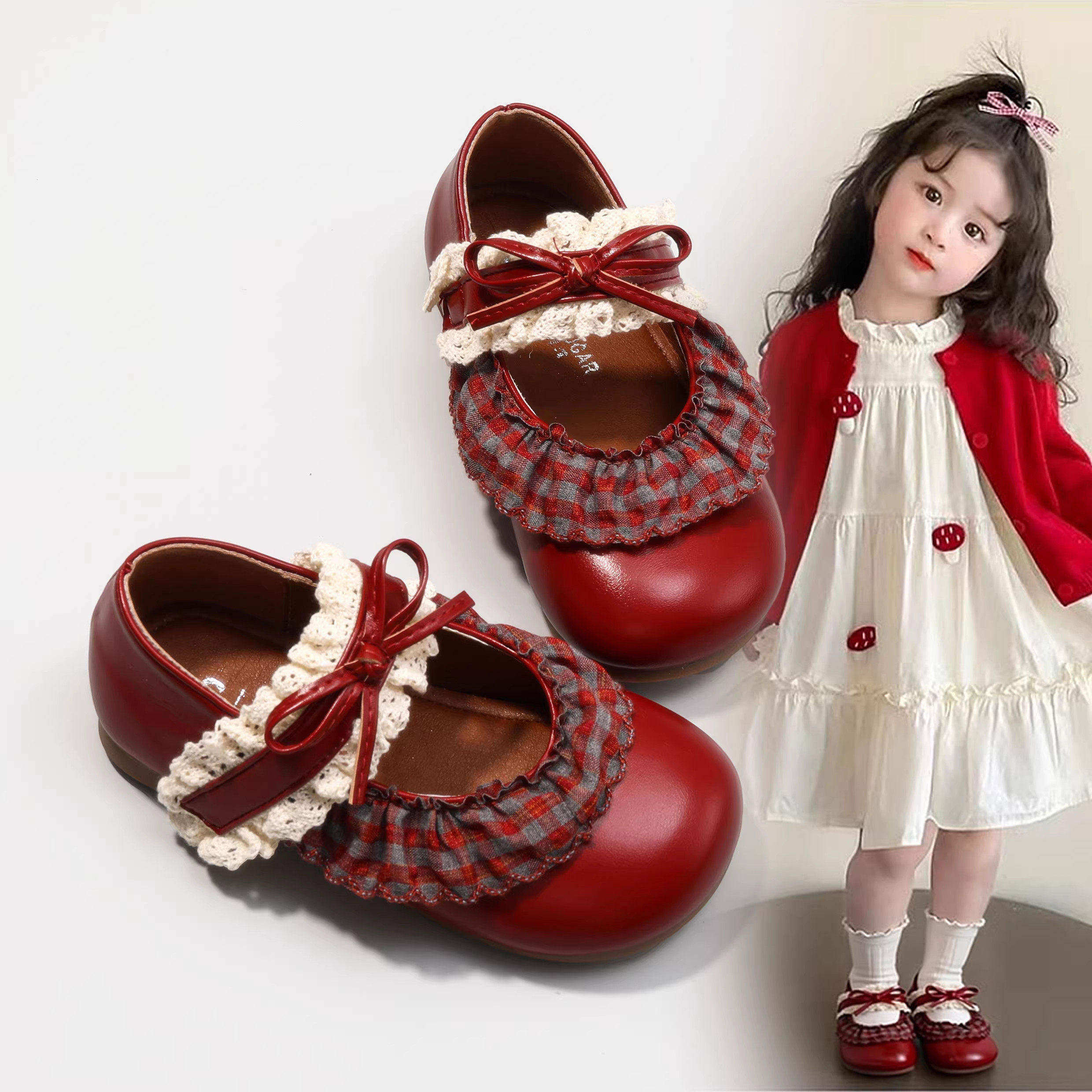 女童公主鞋2026秋季新款复古玛丽珍儿童单鞋早秋时尚软底女童皮鞋