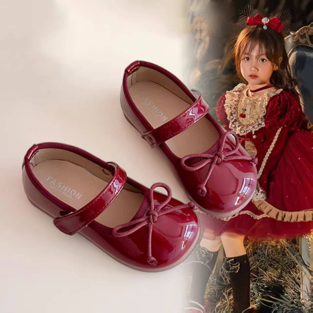 女童鞋子皮鞋2026公主鞋宝宝小童蝴蝶结演出娃娃鞋软底春秋季单鞋