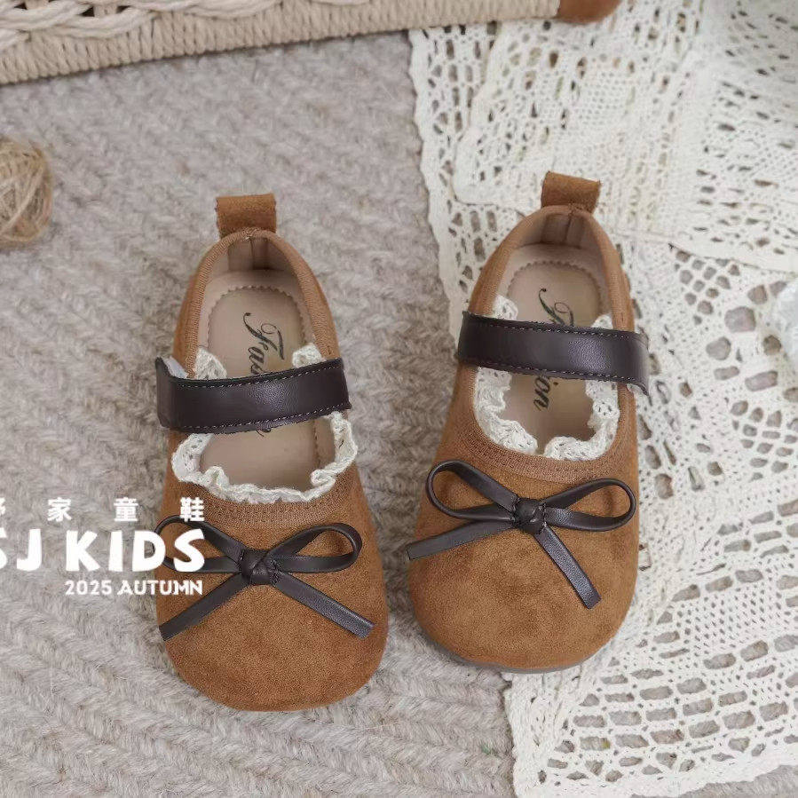 韩版女童小皮鞋2026春秋新款勃肯鞋洋气绒面公主鞋女孩玛丽珍单鞋