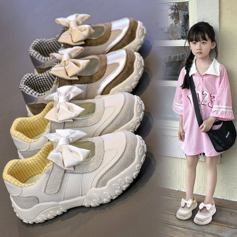 2026春秋新款女童学步鞋公主风可爱蝴蝶结透气宝宝鞋魔术贴运动鞋