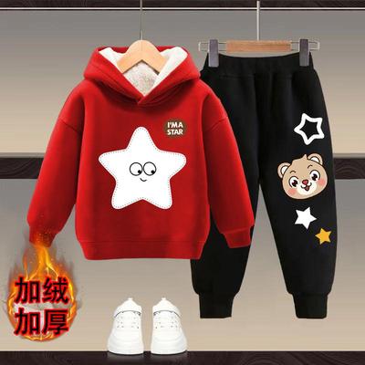男女童加绒冬装套装2024新款
