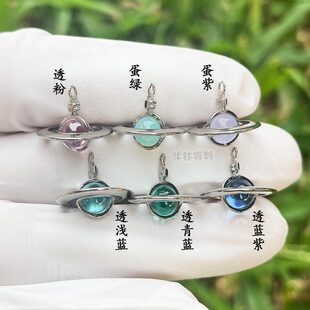 F136钛合金西太后半立体耳钉吊坠土星耳环吊坠甜酷时尚复古饰品