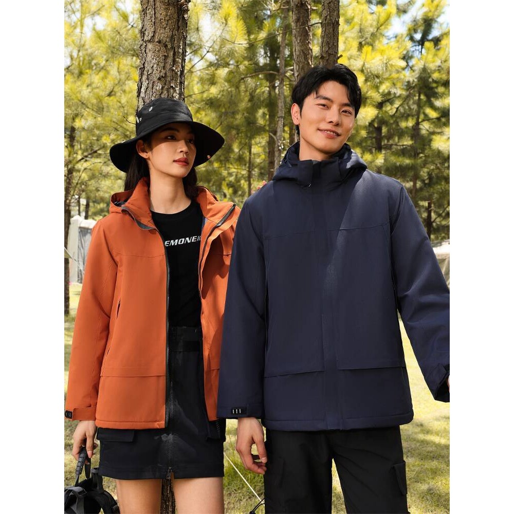 官方正品户外男女石墨烯冲锋衣情侣防寒登山服一体超柔可印字防水
