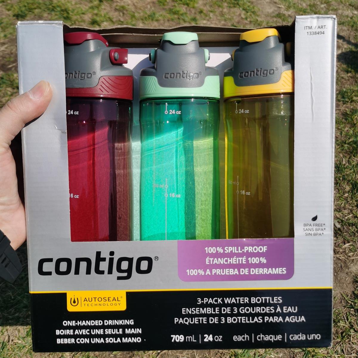 美国contigo康迪克成人运动水杯防漏吸管杯健身直水杯水壶 709ml