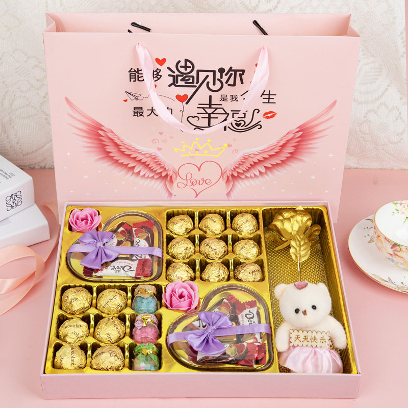 德芙巧克力礼盒装送女友老婆闺蜜生日礼物创意圣诞节礼物糖果零食