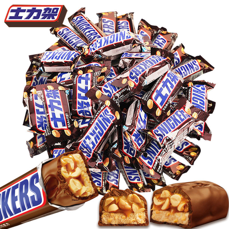 士力架1000g花生夹心巧克力儿童零食散装全家桶结婚喜糖糖果批发