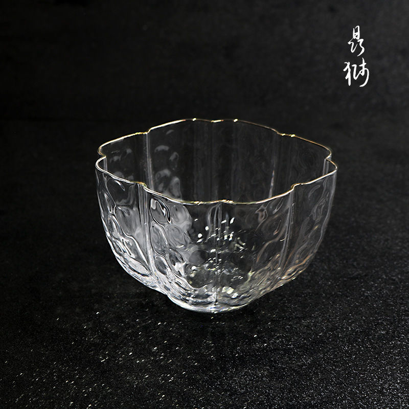 日式锤纹茶杯花型品茗杯女生品杯