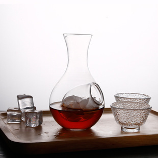 透明玻璃冰酒壶清酒杯套装 日式 冰水分酒器果酒小杯子醒酒器料理壶