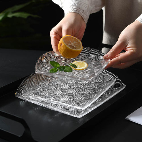 中式碗盘高级感盘子玻璃水果盘