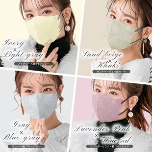 日本万方拼色耳绳美颜显脸瘦女 3D立体口罩 3件八折 王阳明星同款