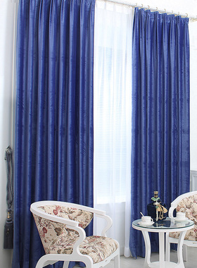 窗帘简约现代粉色绒毛窗帘成品遮加厚卧室落地窗纱定制41531