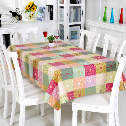 [抢]田园桌布防水布艺免洗塑料餐桌布PVC桌垫台布防油