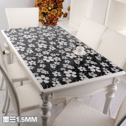 竹月阁桌布防水软质玻璃PVC透明塑料磨砂餐桌垫茶几垫台布水晶板