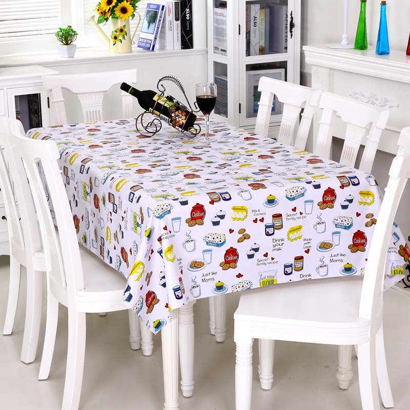 [抢]田园桌布防水布艺免洗塑料餐桌布PVC桌垫台布防油