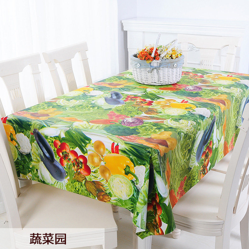 竹月阁欧式田园桌布防水免洗塑料布艺餐桌布PVC台布防油桌垫