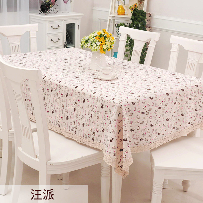 棉麻亚麻风格桌布布艺田园餐桌布小清新长方形茶几盖布圆台布方巾