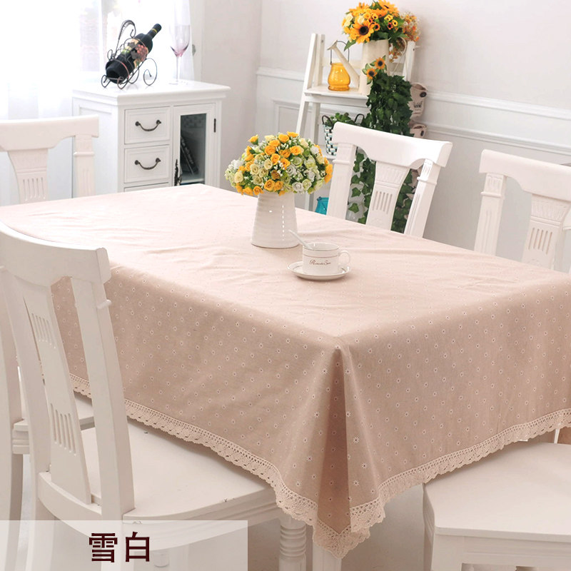 棉麻亚麻风格桌布布艺田园餐桌布小清新长方形茶几盖布圆台布方巾