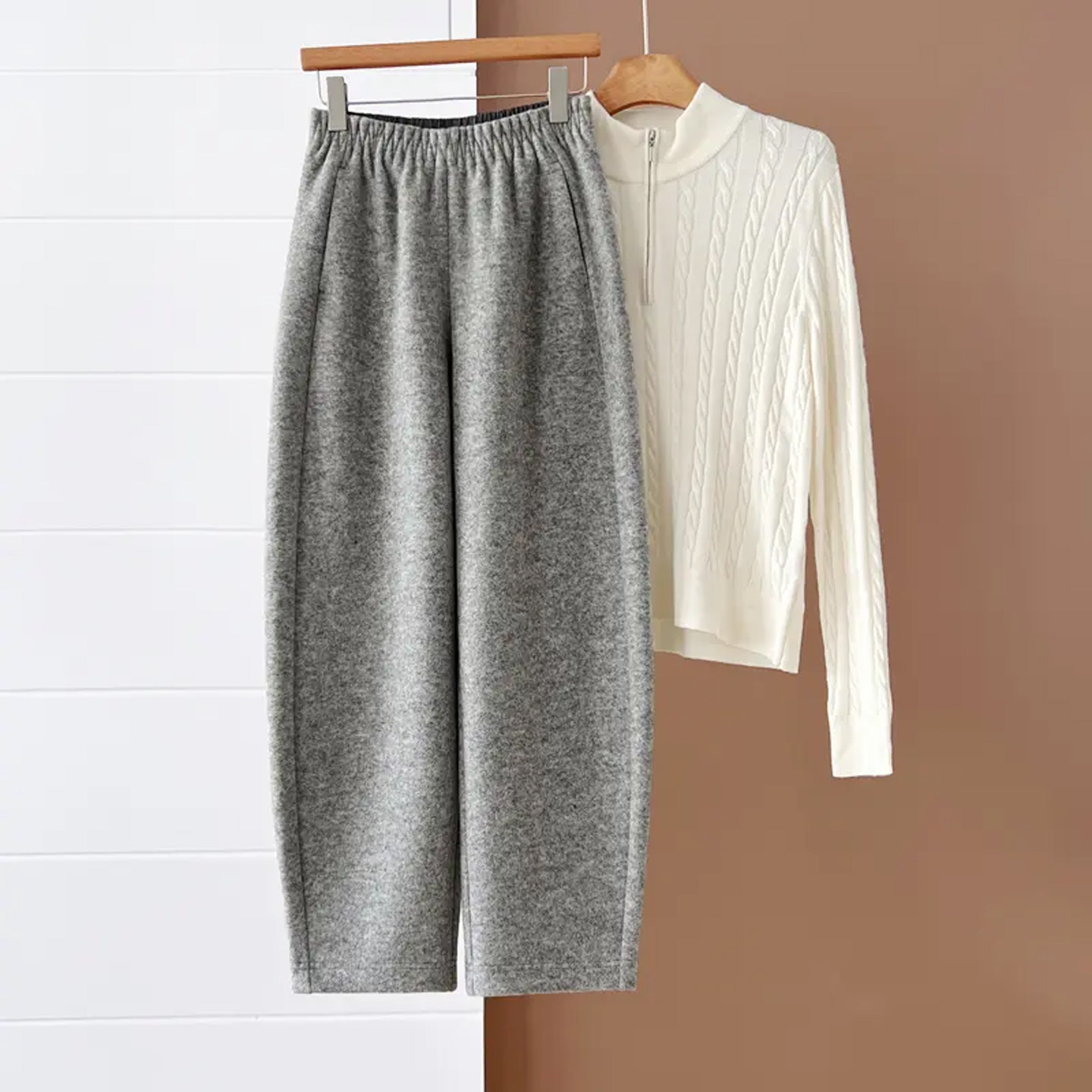 高奢时尚羊毛九分气球裤女秋冬加厚显瘦镰刀裤直筒弯刀哈伦休闲裤,女装/女士精品,休闲裤,淘宝优惠券,粉丝福利购,淘宝优惠卷