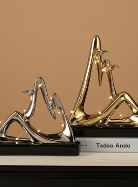 金山银山摆件高级感小众轻奢客厅电视酒柜装饰招财办公室领导高档