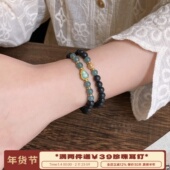 蓝水翡翠降真香新中式 李大爷 店 国潮高级感手串文玩木质串珠女