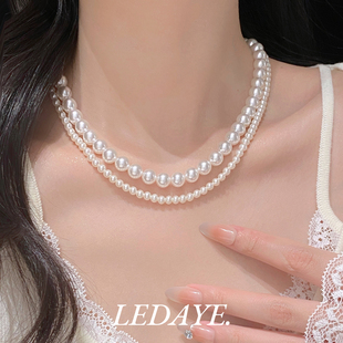 李大爷的店 正圆高端珍珠项链经典百搭珍珠颈链小众设计锁骨链