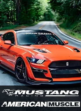适用于福特stage3赛车个性改装车贴野马mustang前挡风玻璃贴纸