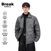 BREAK 轻薄保暖防风防寒外套 SHELL立领亮面羽绒服男90白鸭绒大码