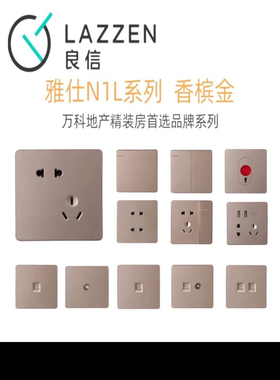LAZZEN良信雅仕N1L系列开关插座 空调插座斜五孔插座 六类网络插
