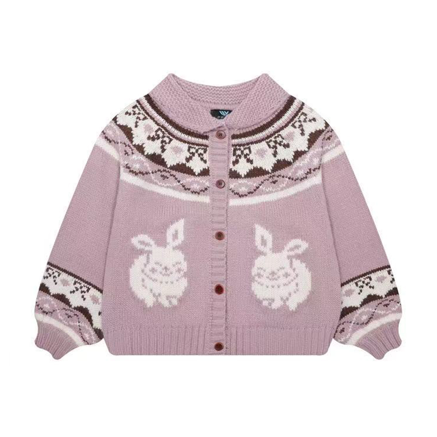 复古提花针织开衫宽松毛衣外套