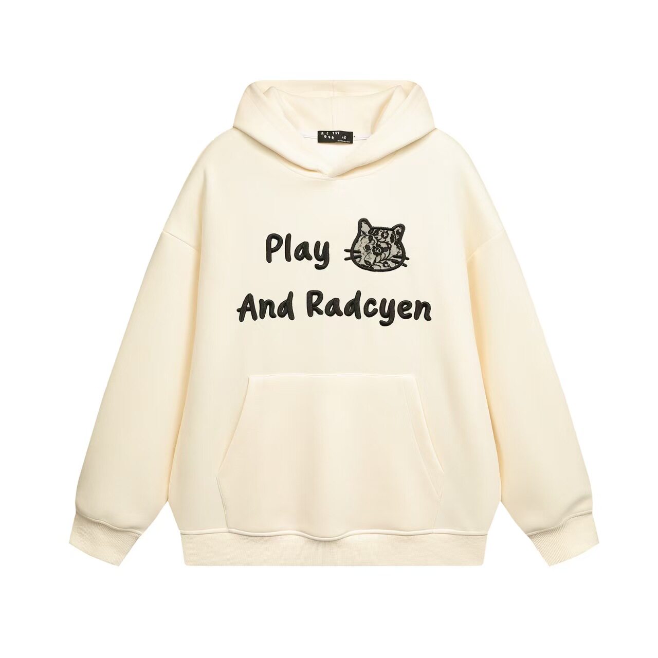 chaonime卡通刺绣猫耳朵加厚加绒卫衣女学院风设计感宽松连帽外套